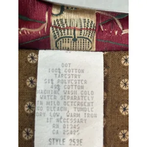 VTG Orvis 90s Tapestry Vest Womens L Made USA Patchwork Folk Angel Stars thumbnail 7