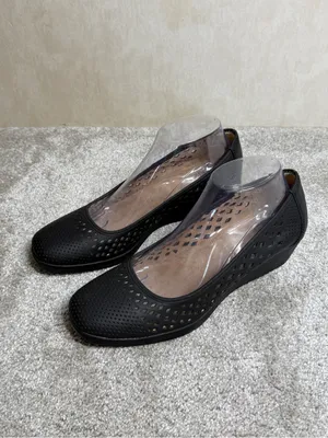 Naturalizer Women’s Brina Laser-Cut Wedges Pump Shoes in Black 9M thumbnail 3