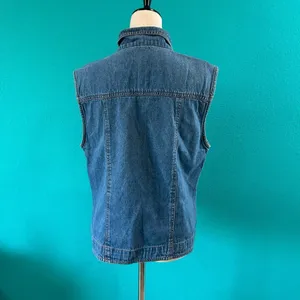 Rythm Blue Denim Full Zip Vest Cotton Collared Medium Wash Size L thumbnail 3