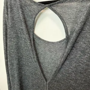 Pilcro Anthropologie Women Cut-Out Scoop Neck Top Gray‎ M Minimalist Lounge thumbnail 5