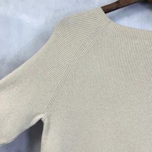 Zyia Active‎ Delphine Ribbed Sweater Women Large Ecru Minimal Athleisure Scandi thumbnail 6