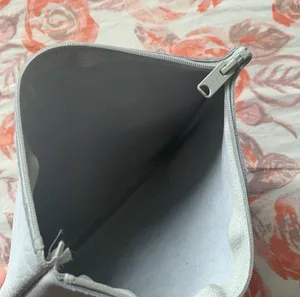 Real leather carry all pouch makeup bag holds a lot light blue unisex bag thumbnail 4