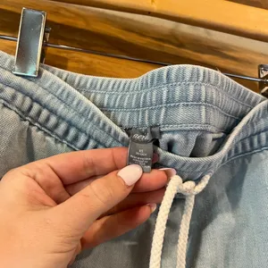 Aerie Drawstring Frayed Denim Shorts thumbnail 2