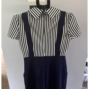 VFemage Women's black white strip navy blue vintage-style‎ sailor dress Size 12 thumbnail 5