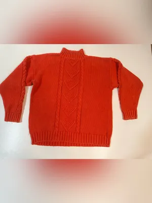 Nuovo Cable Knit Mock Turtleneck Sweater in Orange thumbnail 2
