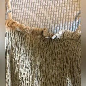 H & M sleeveless calf-length dress in crinkled jersey. Tan size L thumbnail 5