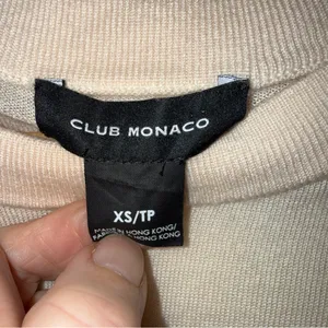 club monaco Cream Crew Neck Merino Wool Sweater CS Made In‎ Hong Kong thumbnail 3