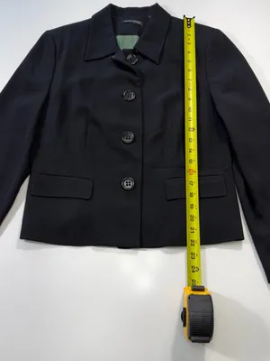 Valerie Stevens Black Cropped Tailored Blazer Size 10 thumbnail 3
