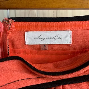 Sugarlips Strapless Coral Dress with Black Accents thumbnail 6