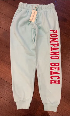 Alvin’s Island Pompano Beach Sweatpants Small NWT in Turquoise - C72-094 thumbnail 1