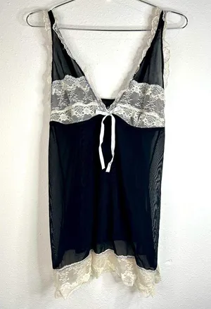 Marilyn Monroe Black Lace Slip Dress - Size Medium thumbnail 3