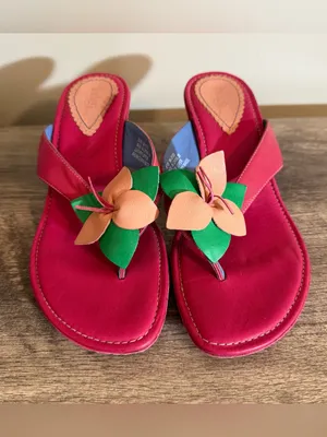 Y2K Indigo by Clark’s Leather Pink Fuchsia Kitten Heels Sandals Women’s Sz 9 thumbnail 3