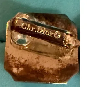 Vintage Christian Dior Black Cabochon Clip-On Earrings thumbnail 6