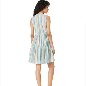 Free people Freebird‎ blue striped v neck sundress small thumbnail 3