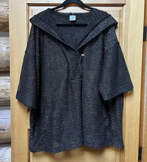 VTG 90s Catalina Black/Gold Mesh Hoodie Top Indie Punk Goth Grungefairy Witchy thumbnail 1