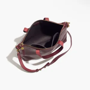 Madewell The Transport Crossbody in Dark Cabernet Leather Zip Closure Preppy thumbnail 2