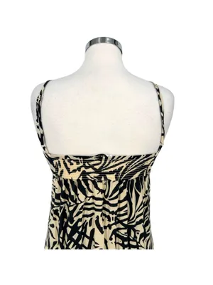 Patrons Of Peace Boho Tropical Leaf Print V-Neck Sundress Ivory Black Size XS thumbnail 7