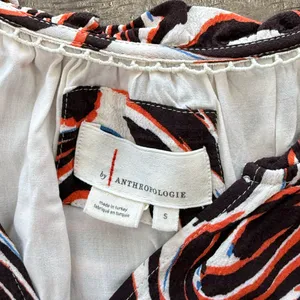 Anthropologie‎ Robin Tiered Brown Orange White Marble Animal Mini Dress small thumbnail 5
