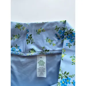 Aerie Real Good High Waisted Crossover Bikini Bottoms‎ Blue Floral M NWT thumbnail 3