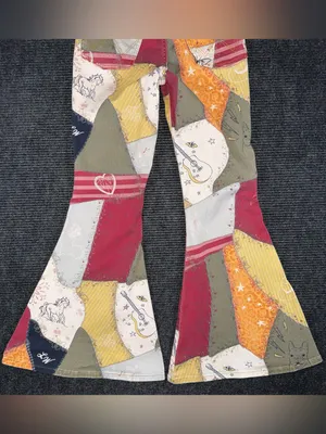 RARE Wrangler x Lainey Wilson Patchwork Sundown Flare Jeans Bell Bottoms 27x32 thumbnail 7
