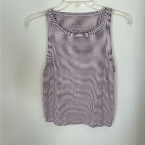American Eagle Soft & Sexy Striped Muscle Tank Top Large Purple thumbnail 6