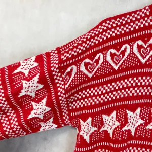 Vintage Fair Isle Sweater Womens M/L Hearts Stars Flowers Indie Nordic Cabin USA thumbnail 8