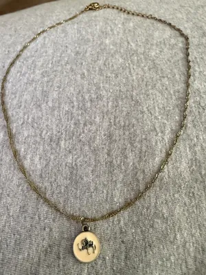 Gold Charm Elephant Disc Necklace - Women Jewelry thumbnail 4