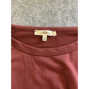 Andree by Unit Brick Red Knotted-Front Long Sleeve Knit Top M, Soft Comfy Casual thumbnail 5