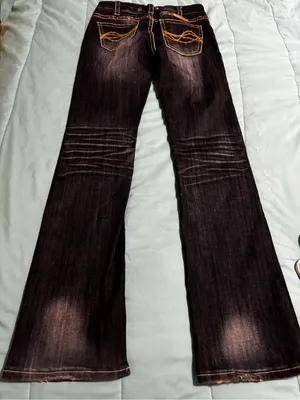 Cowgirl Tuff Dark Wash Black Denim Jeans w/Contrast Stitching size 28w/35L thumbnail 8