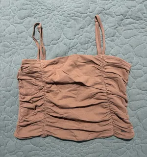 Hollister Brown Ruffle Tank Top thumbnail 1