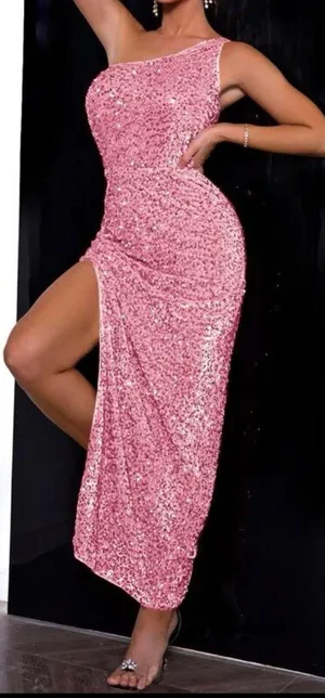 Pink One Shoulder Dress thumbnail 4
