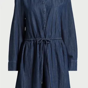 Free Assembly Women’s Denim Ruffle Neck Mini Dress thumbnail 5