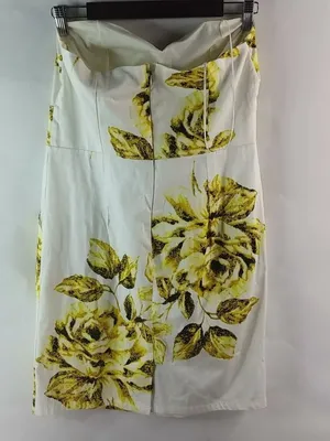 Jonathan Martin 12 Coquette Floral Lime on White Cotton Mini Dress thumbnail 5