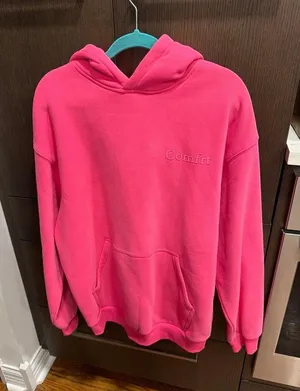 Comfrt hoodie featuring an embroidered "Comfrt" logo on the chest Pink M thumbnail 1