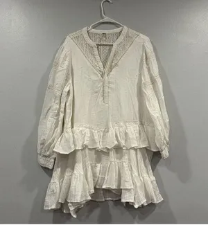 Free People Sachi Ivory Long Sleeve Mini Dress Medium M NWOT thumbnail 2