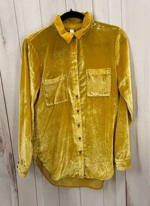 Anthropologie Women’s 2 Pilcro Velvet Velour Button Down Top thumbnail 1