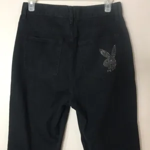 Playboy by pac-sun black button fly high waisted denim jeans size 27 cute‎ thumbnail 10