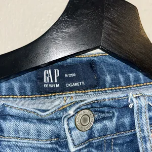 GAP Blue Distressed Straight Leg Jeans thumbnail 7