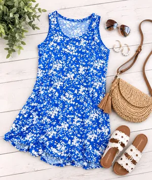 Draper James Blue Floral Dress thumbnail 2