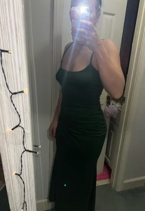 SheIn NWOT Solid Green Cami Long Soft Lounge Dress thumbnail 6