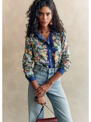 Sézane x Aimie Pierro NWT Shirt in Poetry Blue Floral Button Down Shirt 40 / 8 thumbnail 2