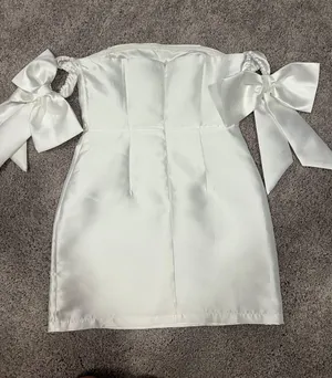 Lulus Perfectly Forever White Off-the-Shoulder Bow Mini Dress thumbnail 5