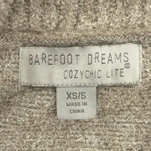 Barefoot Dreams CozyChic Lite Circle Cardigan Shawl Collar Open‎ Front Tan XS/S thumbnail 6