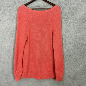 Gap Sweater Tunic Womens Large Pink Coral Knit Slouchy Spring Preppy‎ Fisherman thumbnail 3