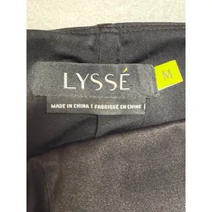Lysse Black Front Satin Effect Leggings‎ Pants M High Waisted Stretch Slim Fit thumbnail 2