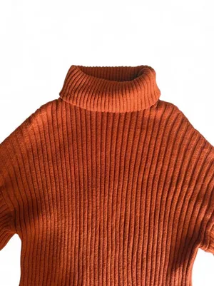 NWOT Rust Orange Ribbed Turtleneck Sweater Dress Size Small thumbnail 3