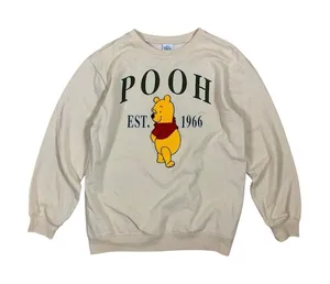 Disney Winnie The Pooh Graphic Sweatshirt Cream Cozy‎ Cartoon Pullover M thumbnail 1