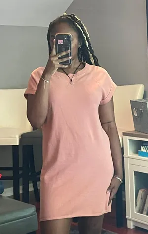 Aerie Light Pink T-Shirt Dress thumbnail 1