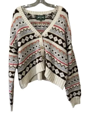 American Eagle Women Size Small‎ Cardigan Sweater Button Down Knit Crop Y2K City thumbnail 1
