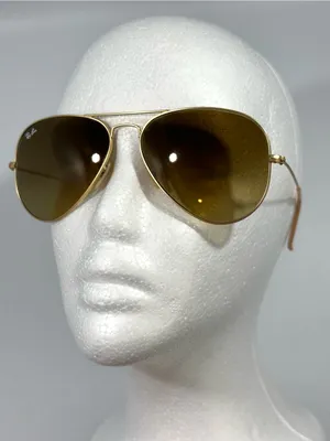 Ray-Ban RB3025 Aviator Large Metal Unisex Matte Gold Sunglasses Brown Gradient thumbnail 3